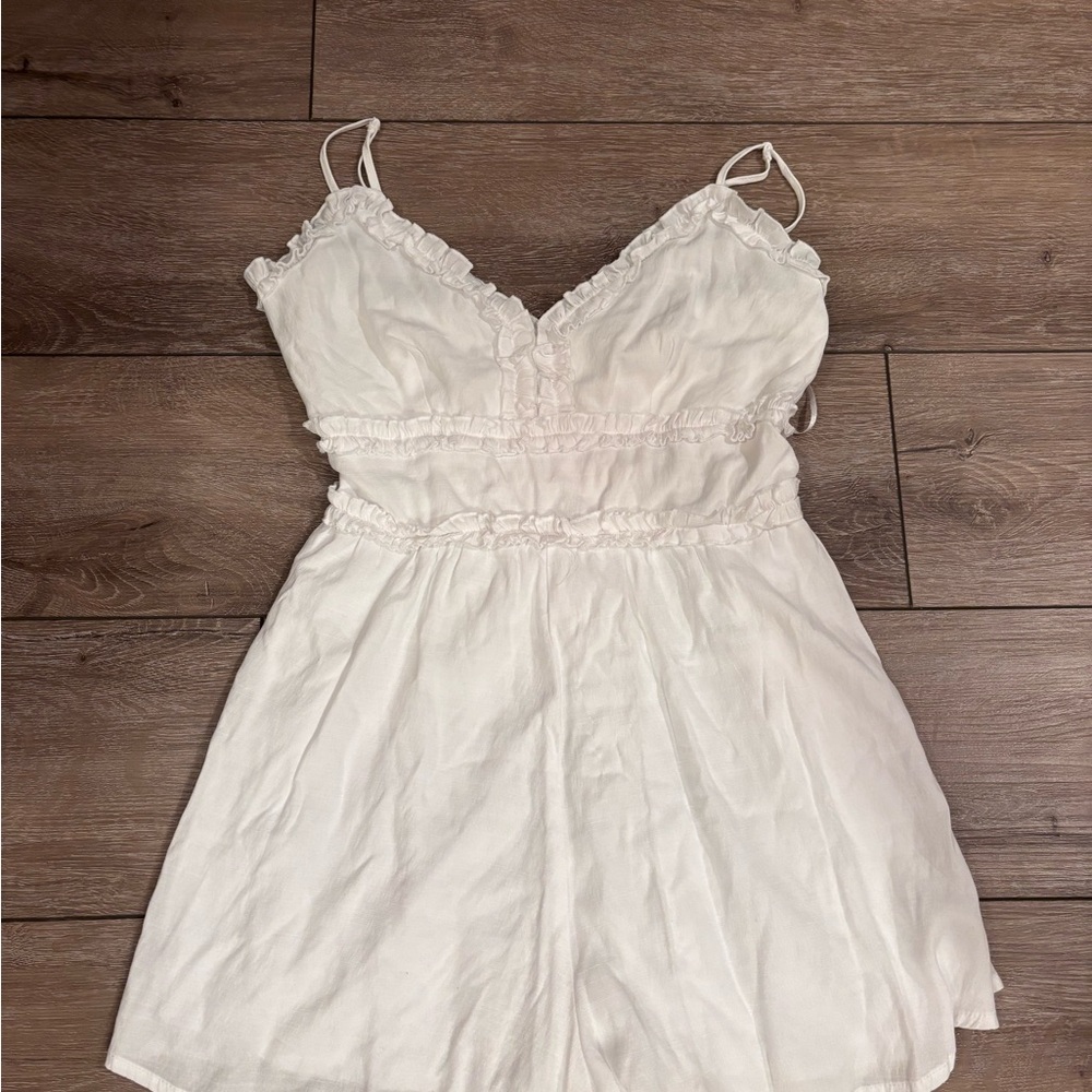 White ruffle romper
